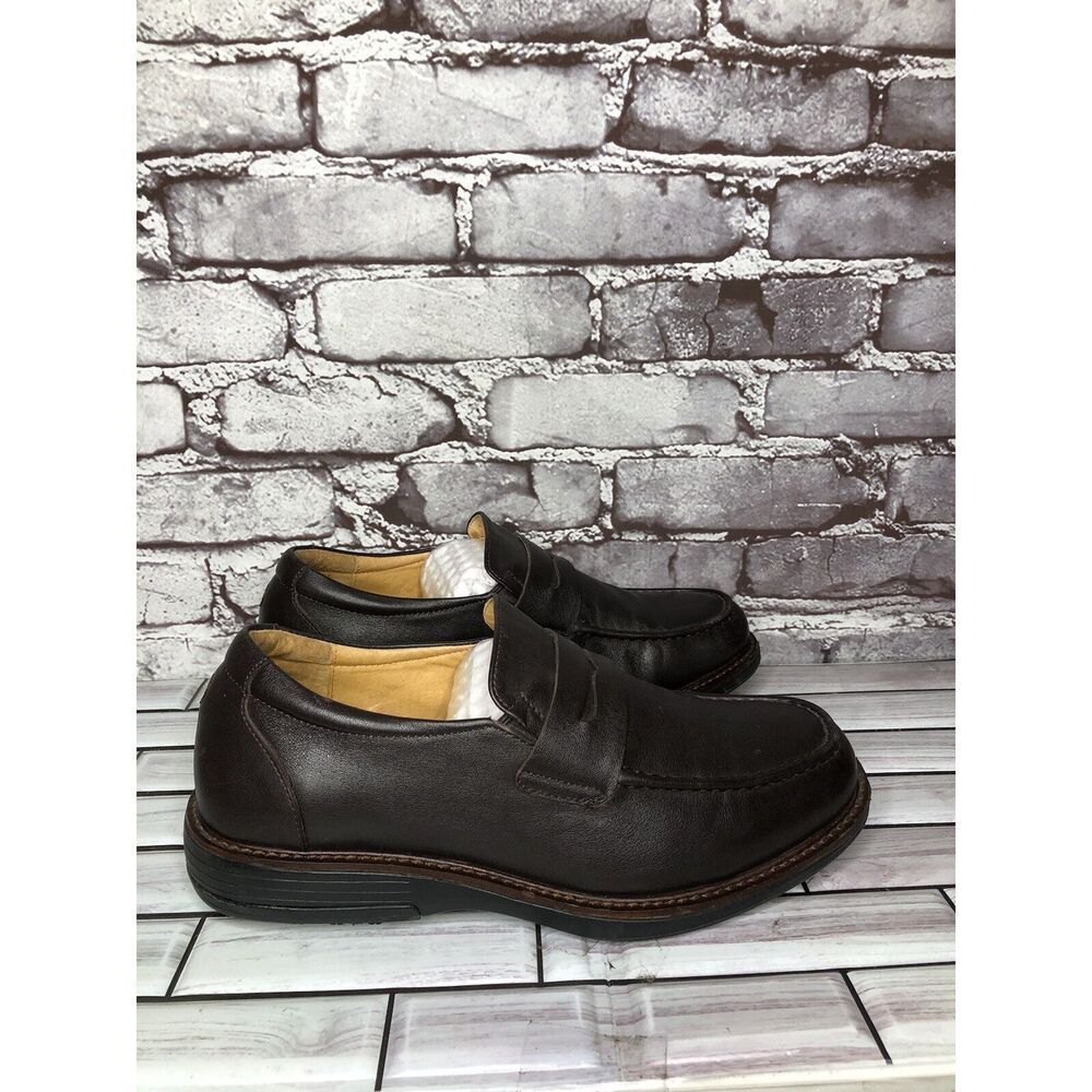 Gravity Defyer Ludvig Brown Leather Slip On Loafers Shoes Men’s Sz 8m Us/41eu